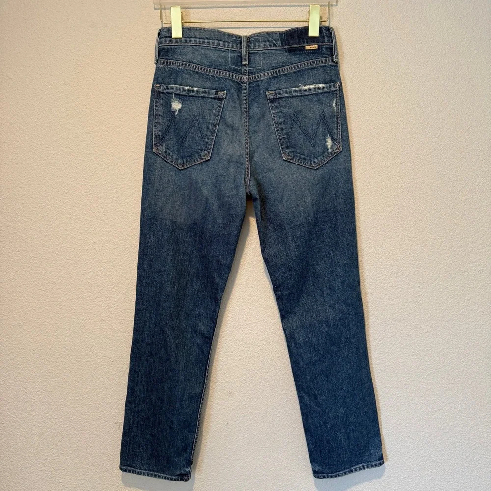 Mother‎ Superior The Pixie Tomcat Ankle Jeans Born To Bite Distressed Blue 28